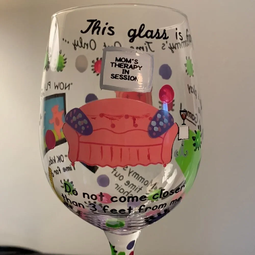 Lolita Hand Painted Wine Glass Mommy’s Time Out
